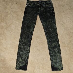 True Religion Women's Dark Grey Straight Leg Jeans